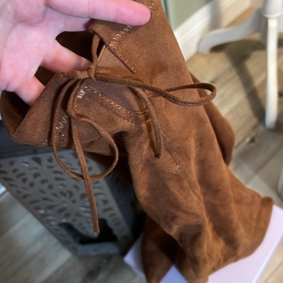 Suede boots, over the knee, caramel brown 🔥 - Picture 10 of 12